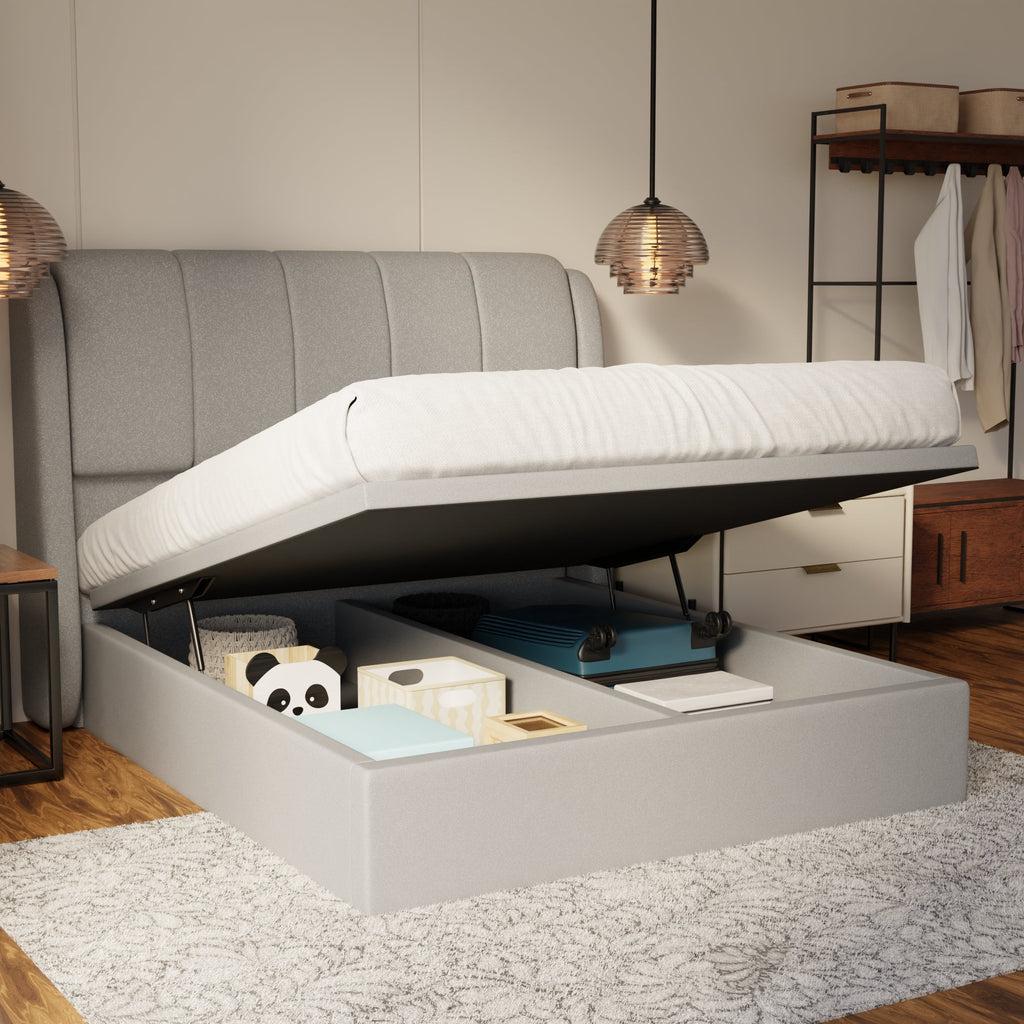 Brinley Fabric Storage Bed Frame (Water Repellent & Pet Friendly) by Somnuz