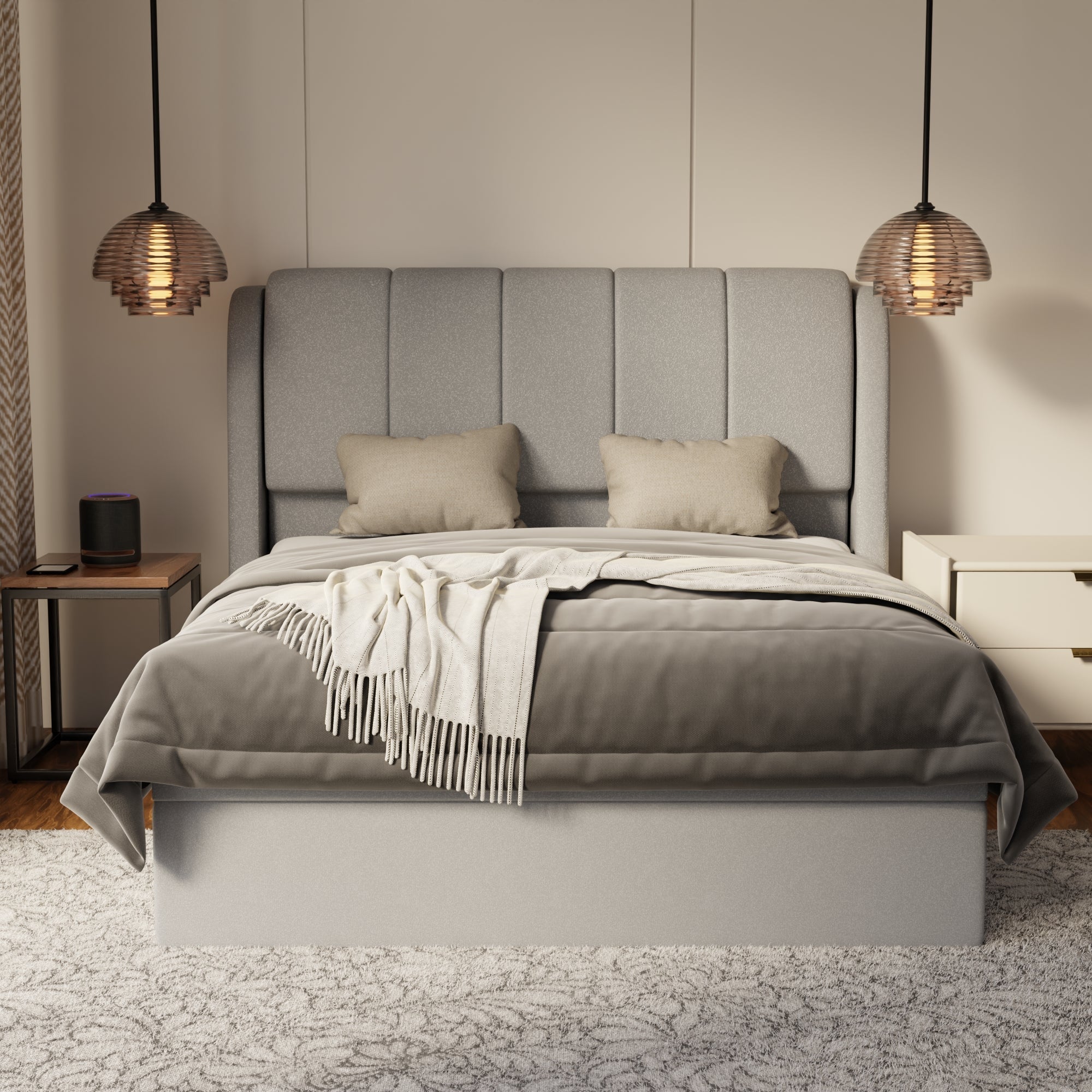 Brinley Fabric Storage Bed Frame (Water Repellent & Pet Friendly) by Somnuz