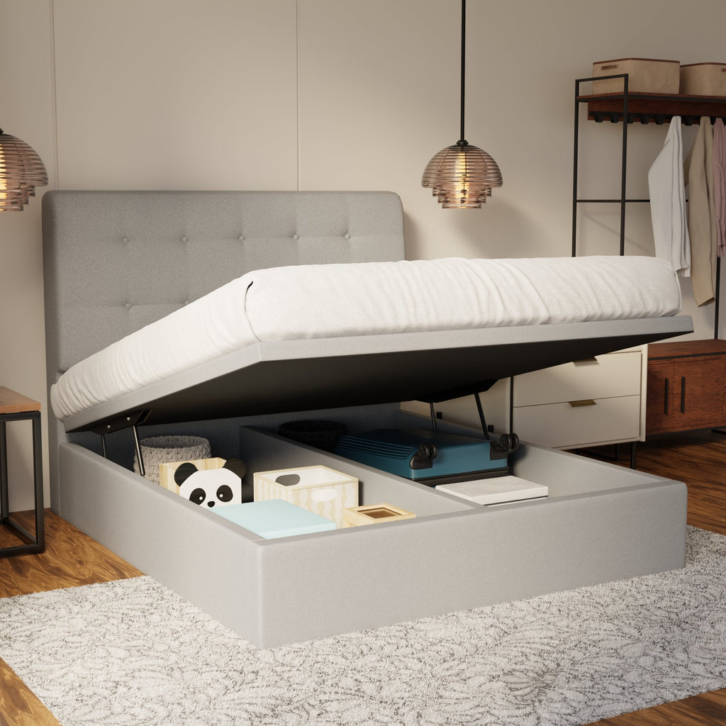 Endora Fabric Storage Bed Frame (Water Repellent & Pet Friendly) by Somnuz