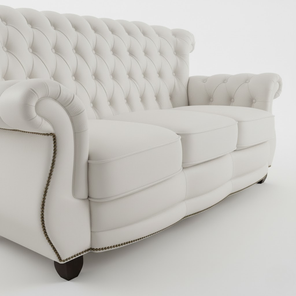 Fedora Chesterfield Highback Premium Leather Sofa