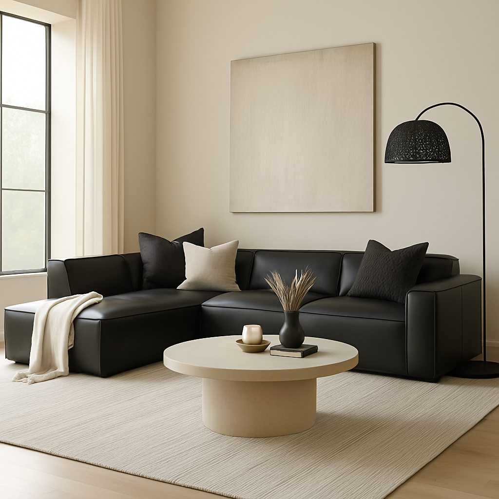Giacomo Premium Leather 4 Seater Corner Sofa