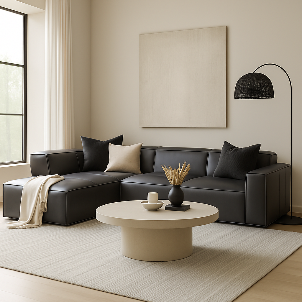 Giacomo Premium Leather 4 Seater Corner Sofa