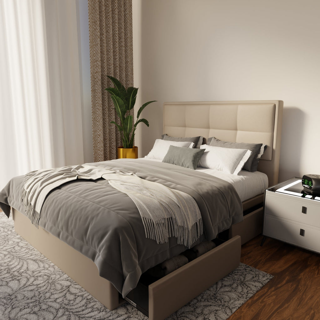 Solvane Faux Leather Drawer Bed Frame (Pet Friendly) by Somnuz