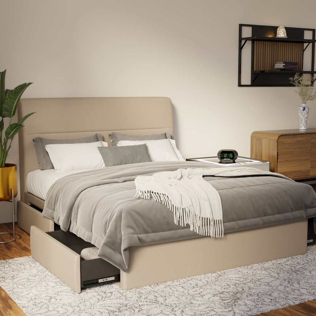 Lysara Faux Leather Drawer Bed Frame (Pet Friendly) by Somnuz