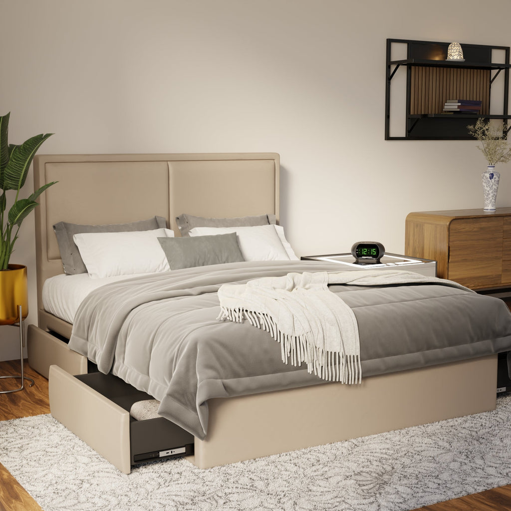 Bravelle Faux Leather Drawer Bed Frame (Pet Friendly) by Somnuz