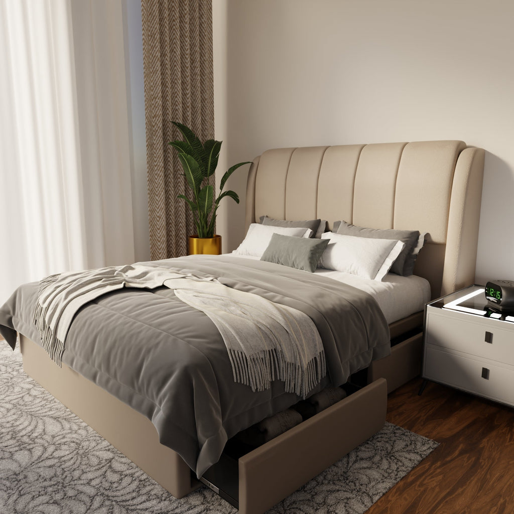 Brinley Faux Leather Drawer Bed Frame (Pet Friendly) by Somnuz