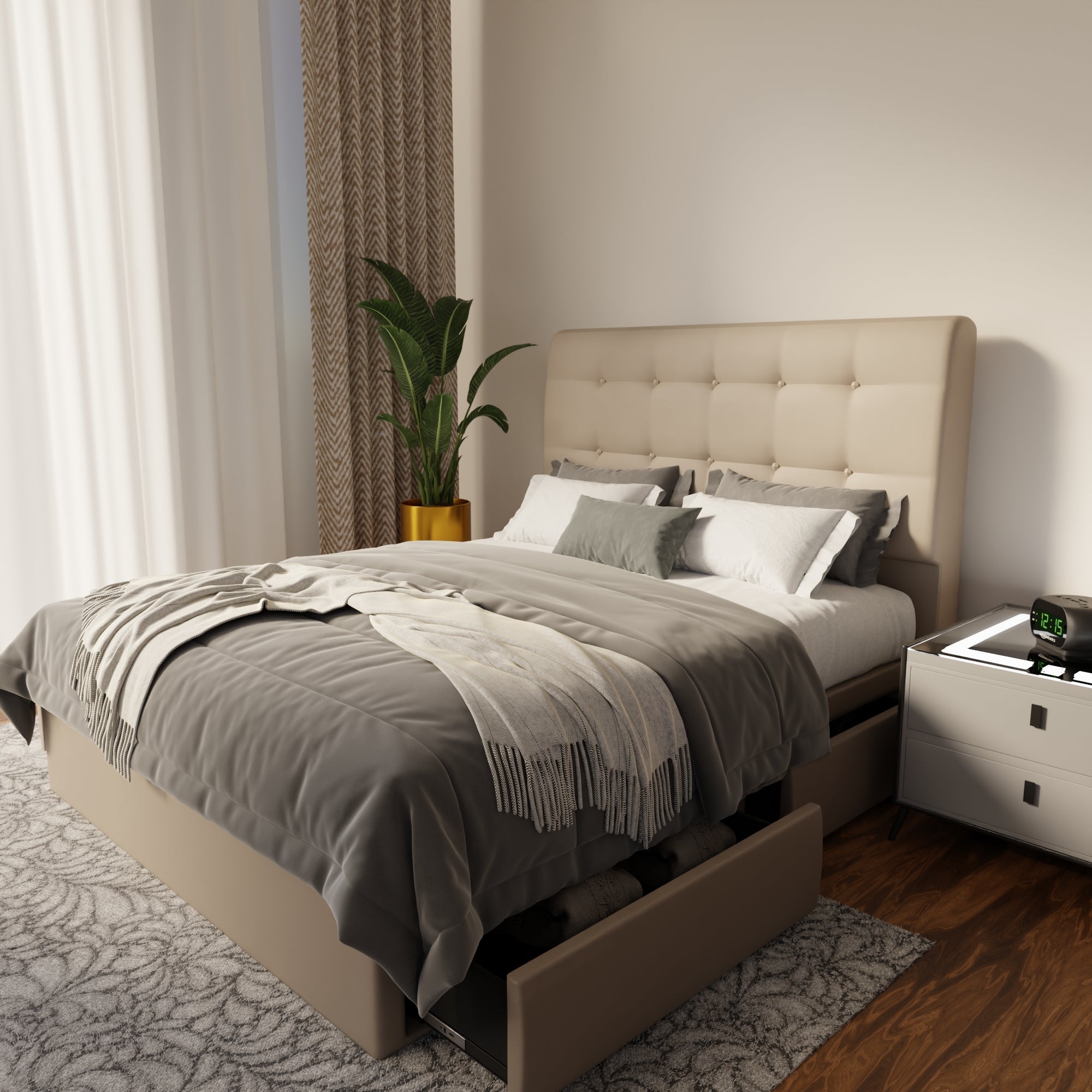 Endora Faux Leather Drawer Bed Frame (Pet Friendly) by Somnuz