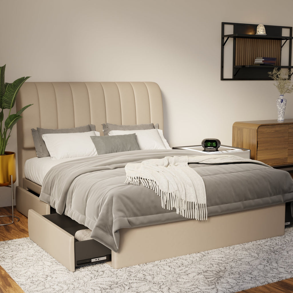 Kuro Faux Leather Drawer Bed Frame (Pet Friendly) by Somnuz
