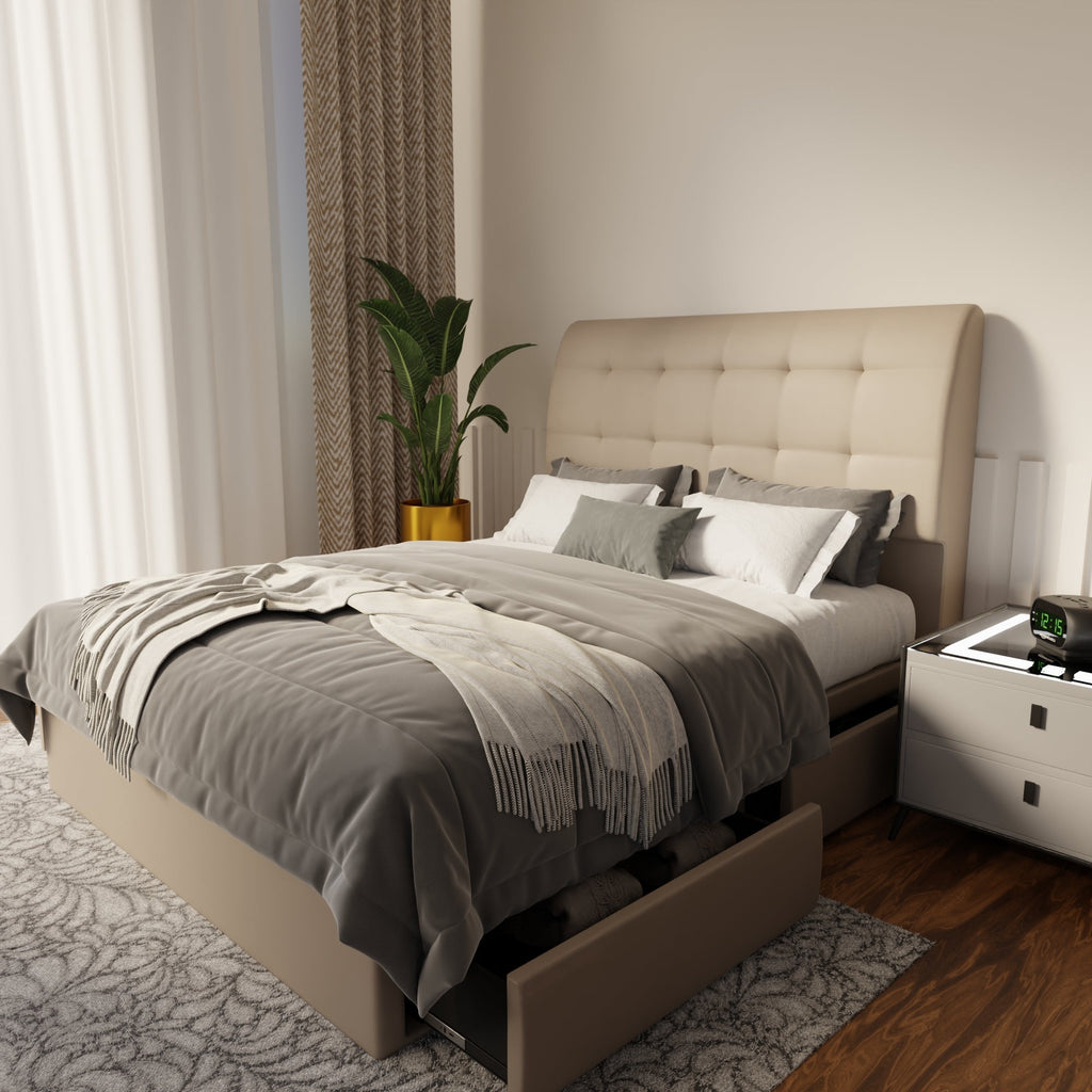 Haldor Faux Leather Drawer Bed Frame (Pet Friendly) by Somnuz