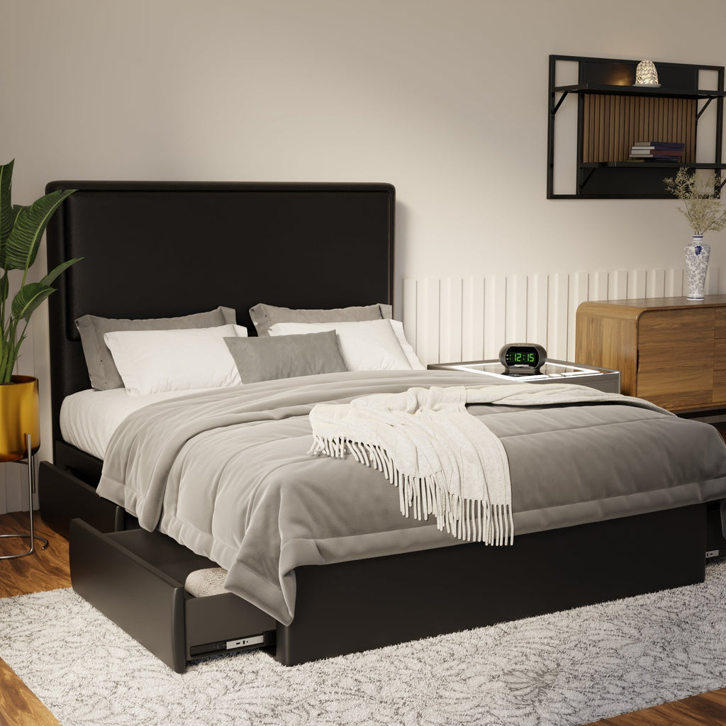 Shiro Faux Leather Drawer Bed Frame (Pet Friendly) by Somnuz
