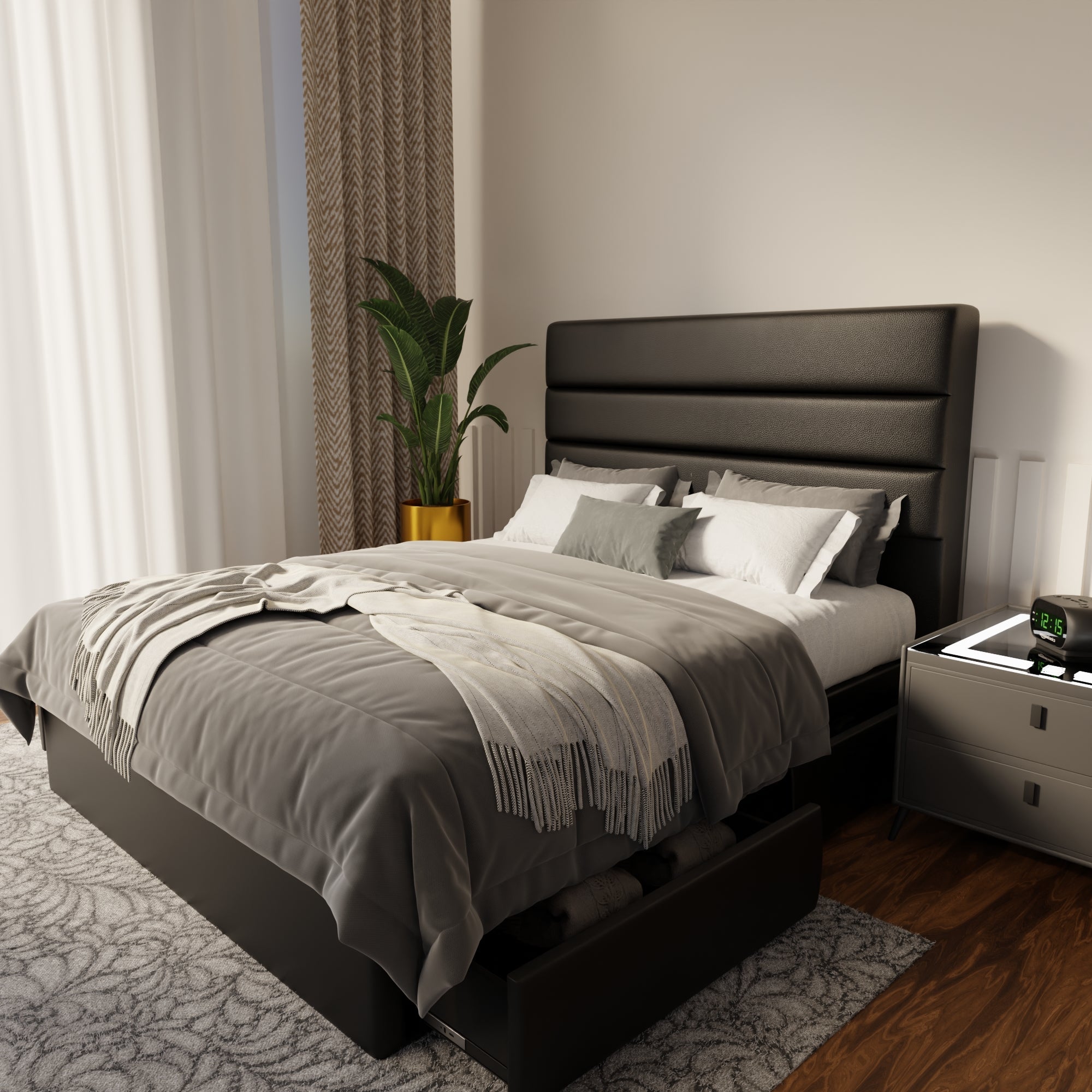 Corlune Faux Leather Drawer Bed Frame (Pet Friendly) by Somnuz