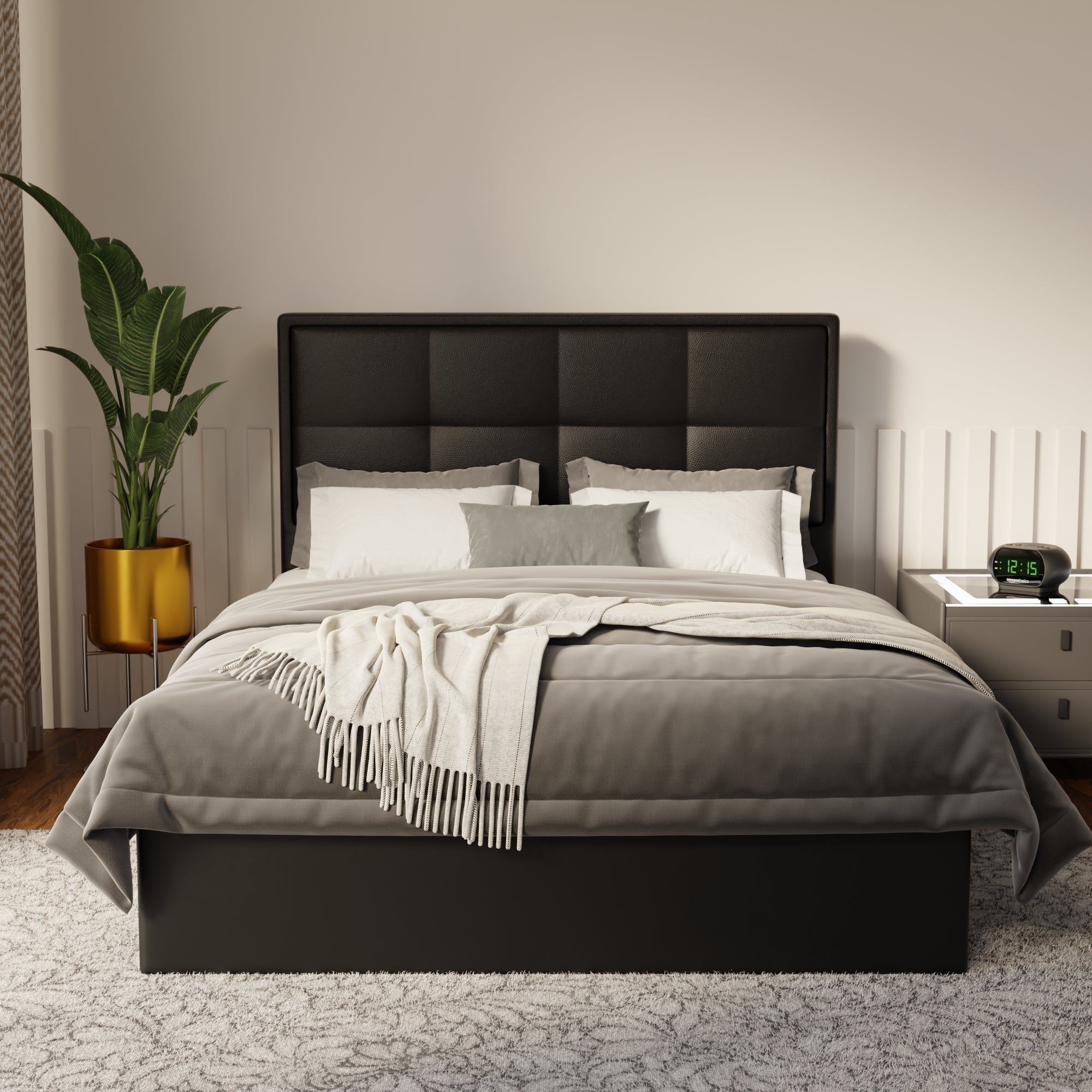 Solvane Faux Leather Drawer Bed Frame (Pet Friendly) by Somnuz