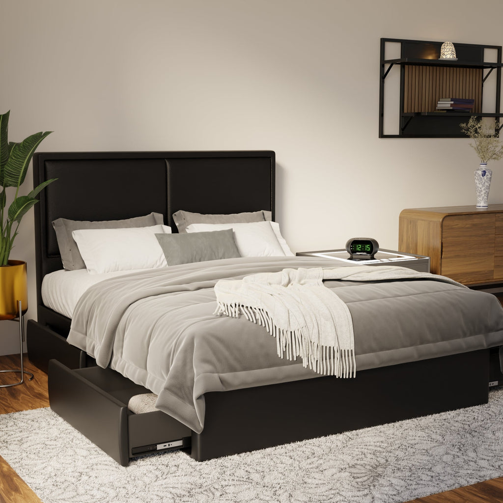 Bravelle Faux Leather Drawer Bed Frame (Pet Friendly) by Somnuz