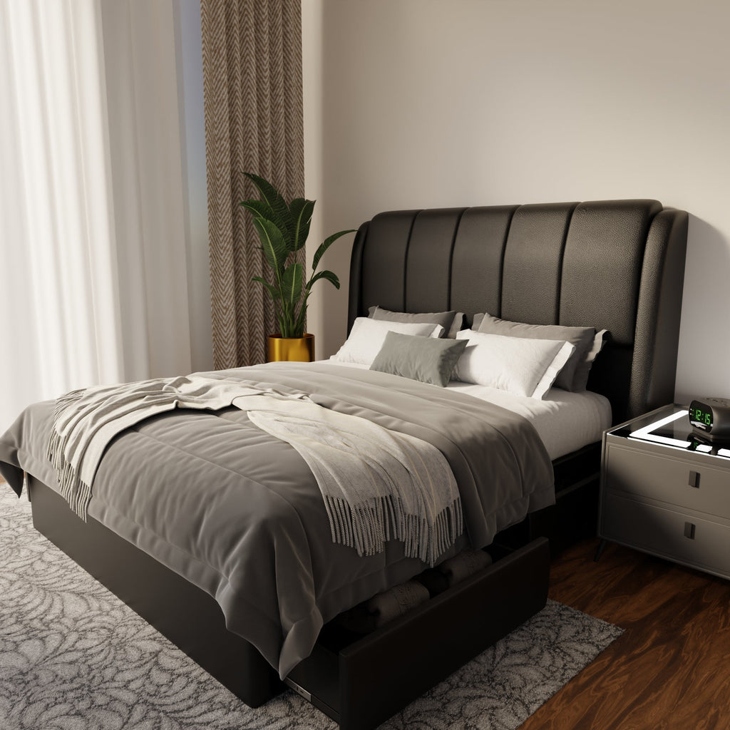 Brinley Faux Leather Drawer Bed Frame (Pet Friendly) by Somnuz