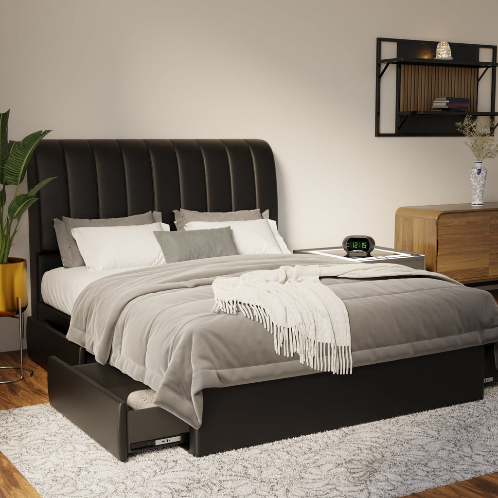 Kuro Faux Leather Drawer Bed Frame (Pet Friendly) by Somnuz