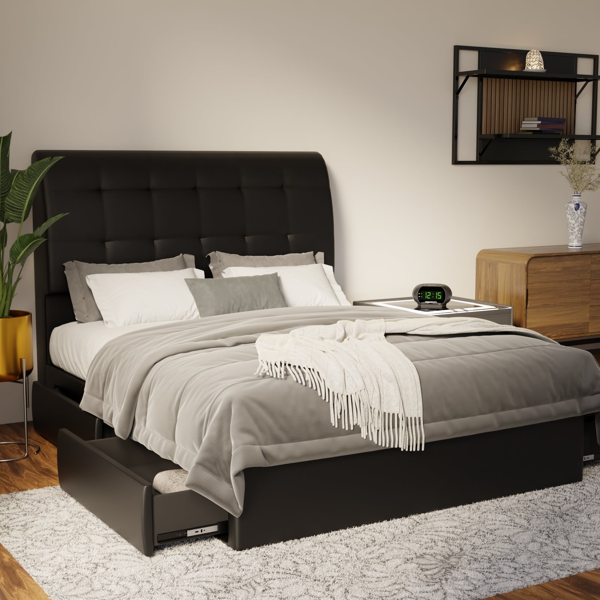 Haldor Faux Leather Drawer Bed Frame (Pet Friendly) by Somnuz