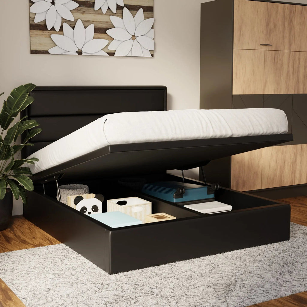 Zorvain Faux Leather Storage Bed Frame (Pet Friendly) by Somnuz