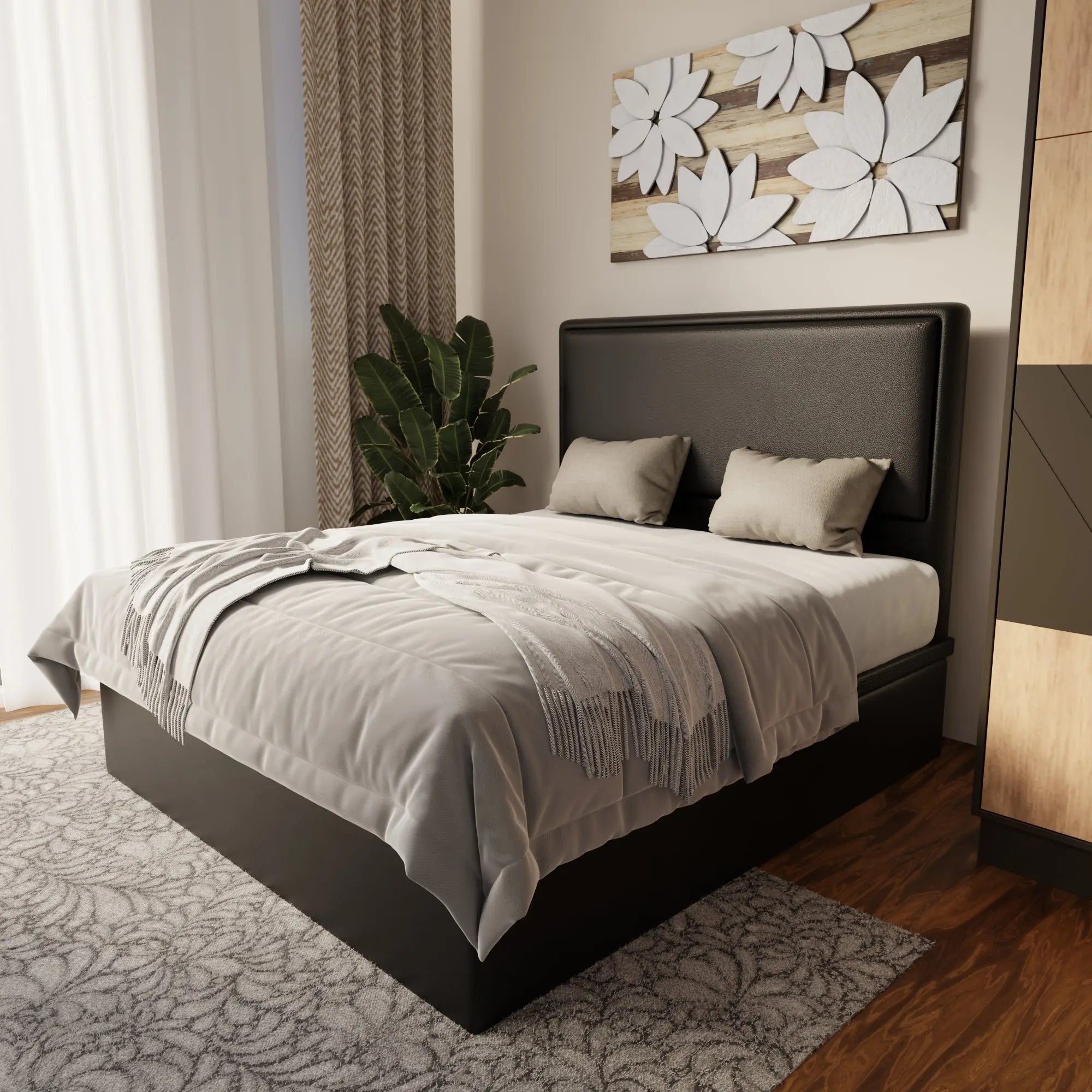 Shiro Faux Leather Storage Bed Frame (Pet Friendly) by Somnuz