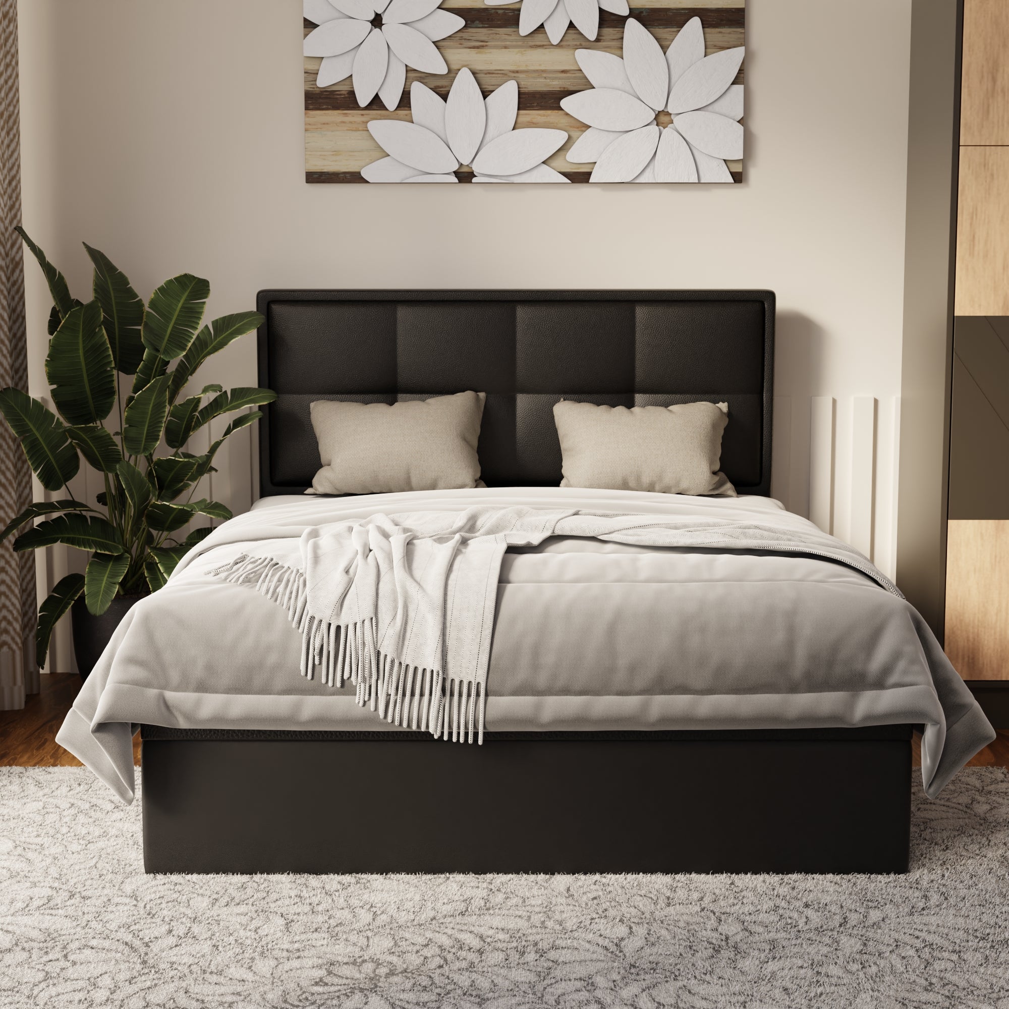 Solvane Faux Leather Storage Bed Frame (Pet Friendly) by Somnuz