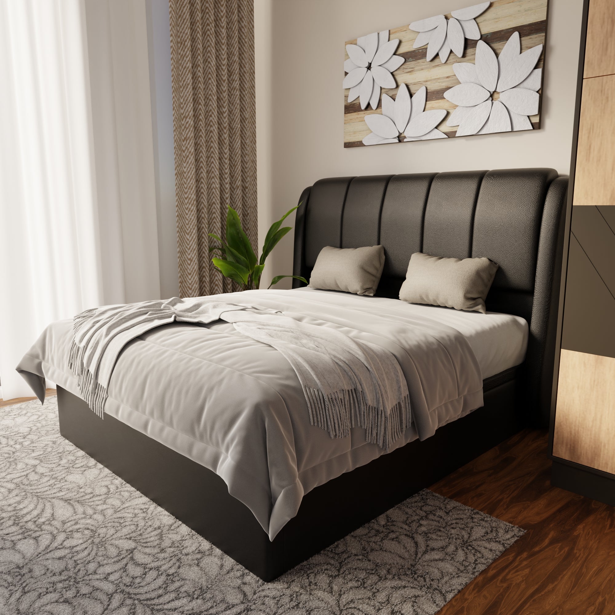 Brinley Faux Leather Storage Bed Frame (Pet Friendly) by Somnuz