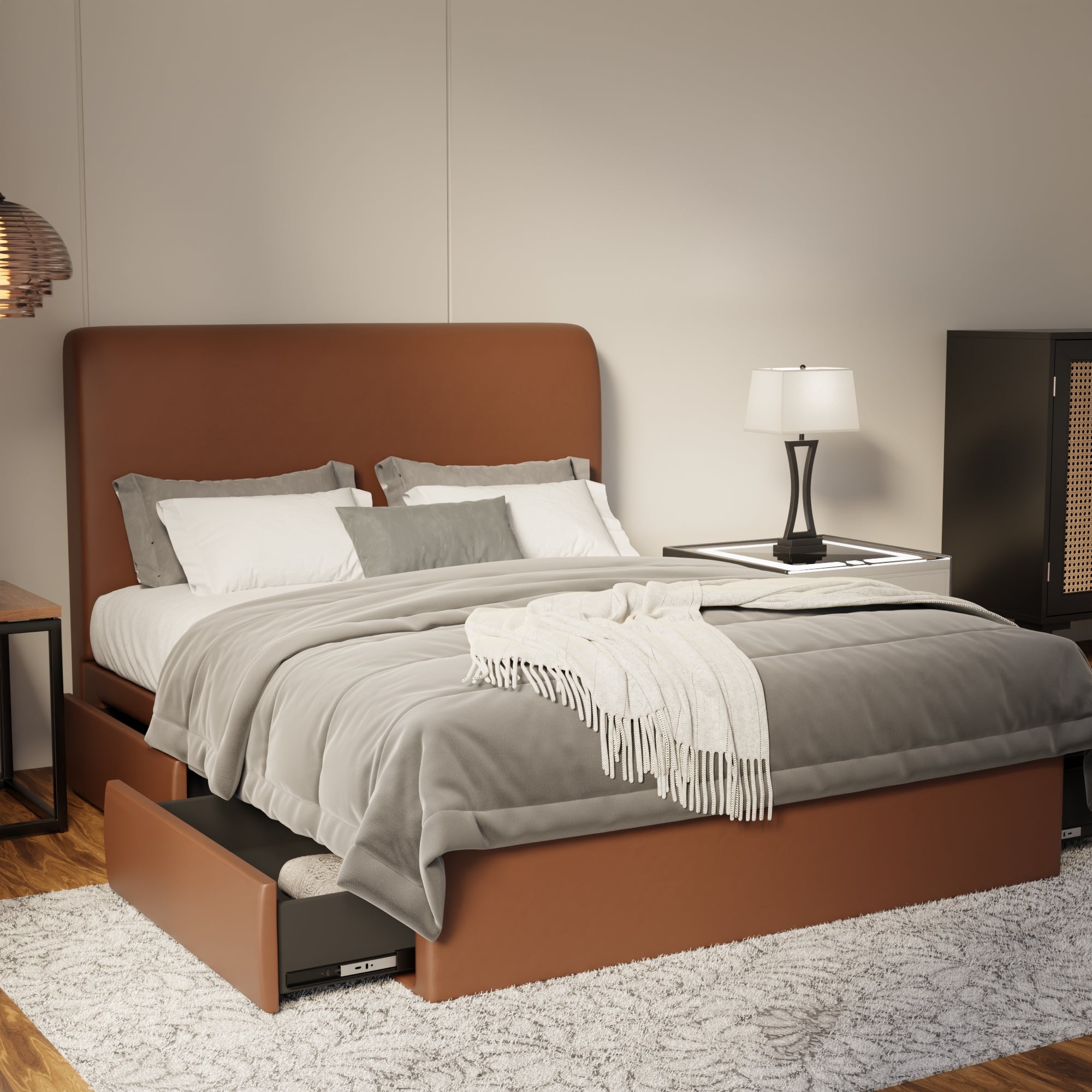 Vintaro Faux Leather Drawer Bed Frame (Pet Friendly) by Somnuz