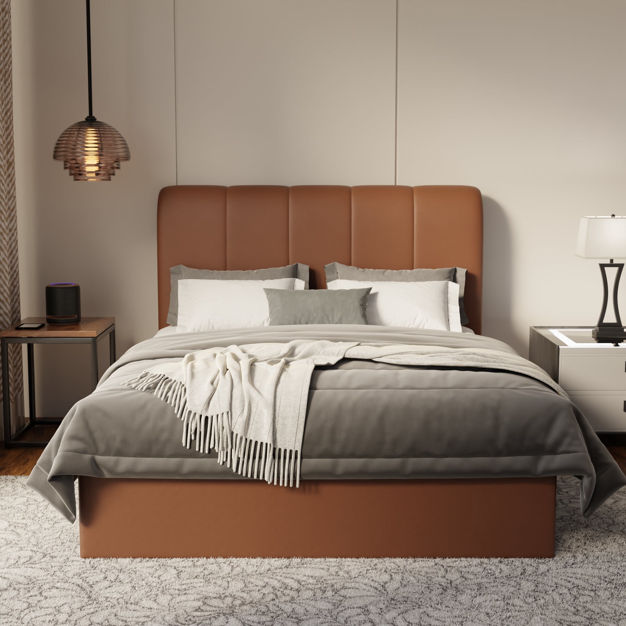 Caldrin Faux Leather Drawer Bed Frame (Pet Friendly) by Somnuz