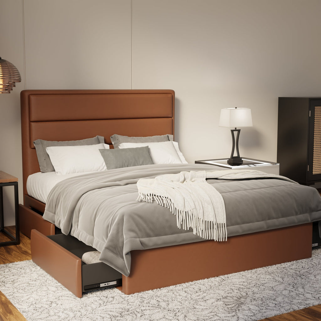 Zorvain Faux Leather Drawer Bed Frame (Pet Friendly) by Somnuz