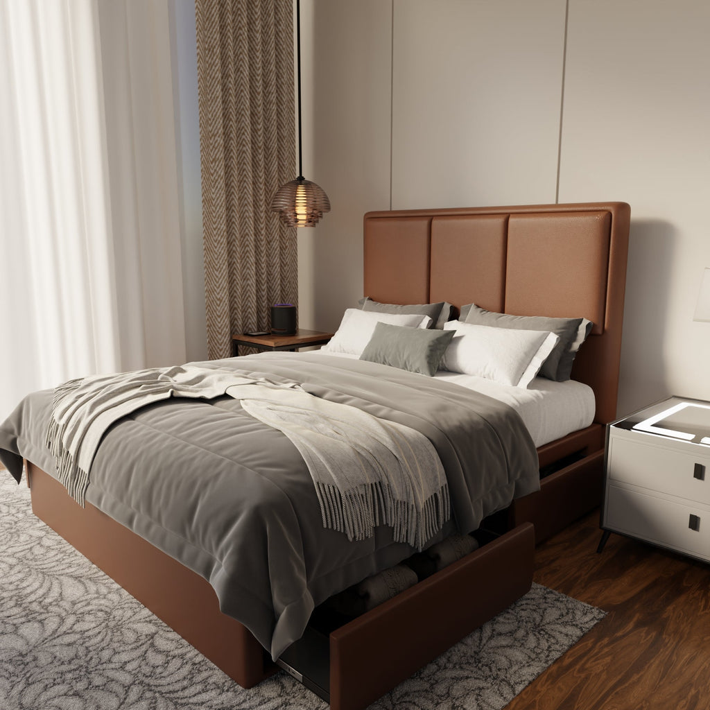 Velmira Faux Leather Drawer Bed Frame (Pet Friendly) by Somnuz