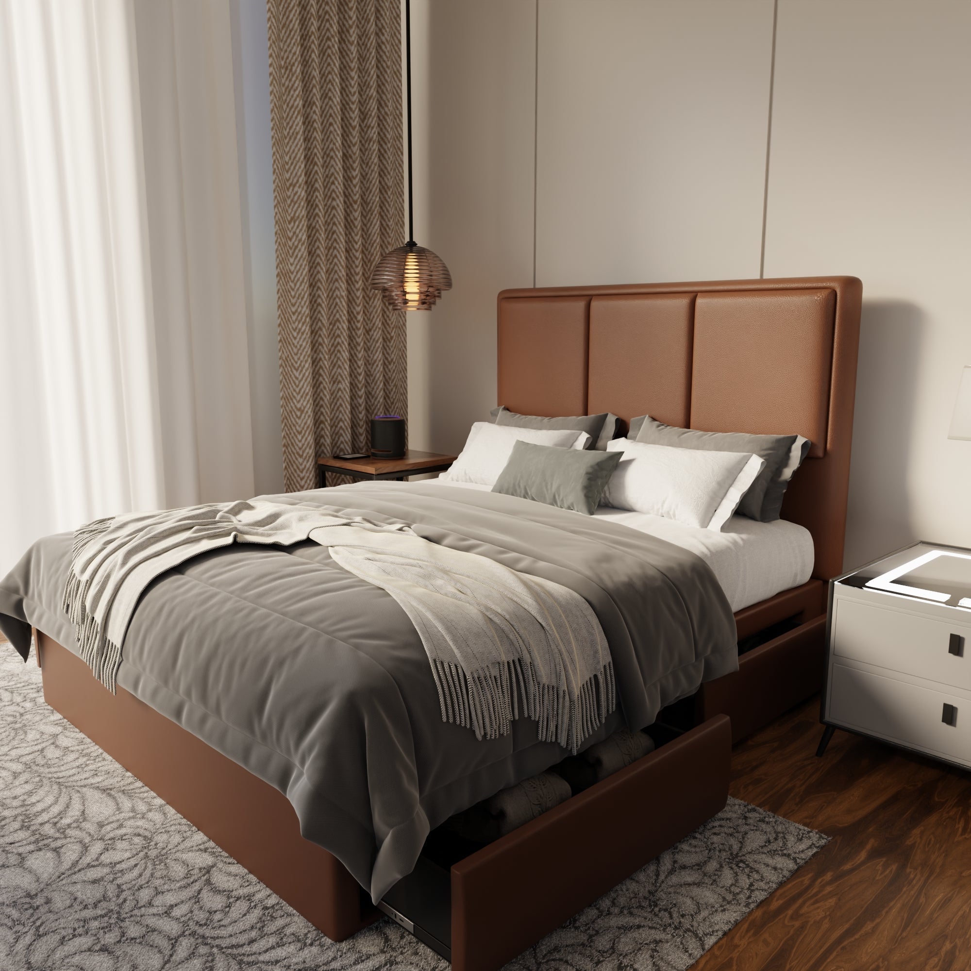 Velmira Faux Leather Drawer Bed Frame (Pet Friendly) by Somnuz