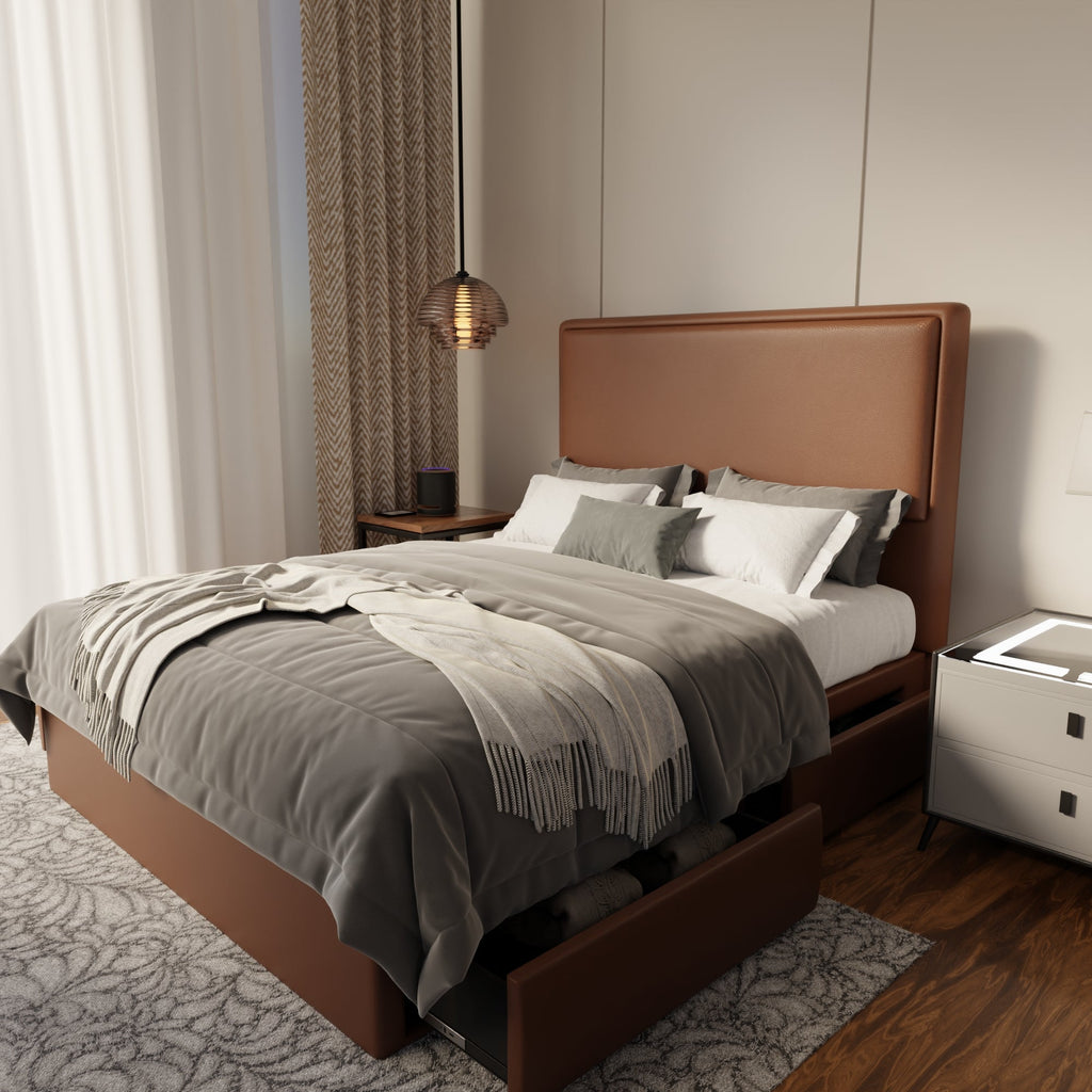 Shiro Faux Leather Drawer Bed Frame (Pet Friendly) by Somnuz