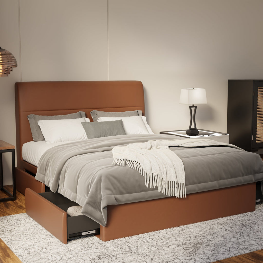 Lysara Faux Leather Drawer Bed Frame (Pet Friendly) by Somnuz