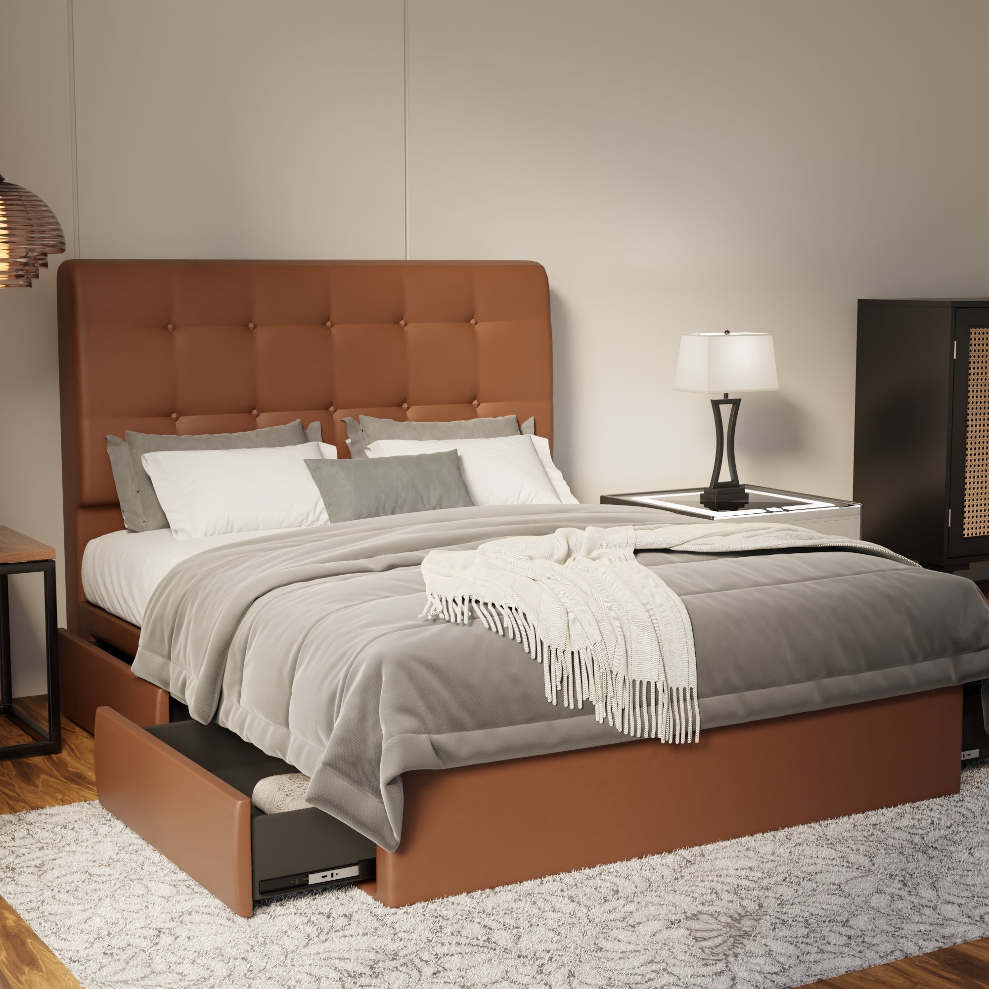 Endora Faux Leather Drawer Bed Frame (Pet Friendly) by Somnuz