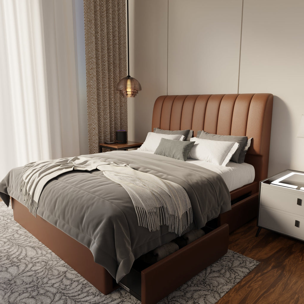 Kuro Faux Leather Drawer Bed Frame (Pet Friendly) by Somnuz