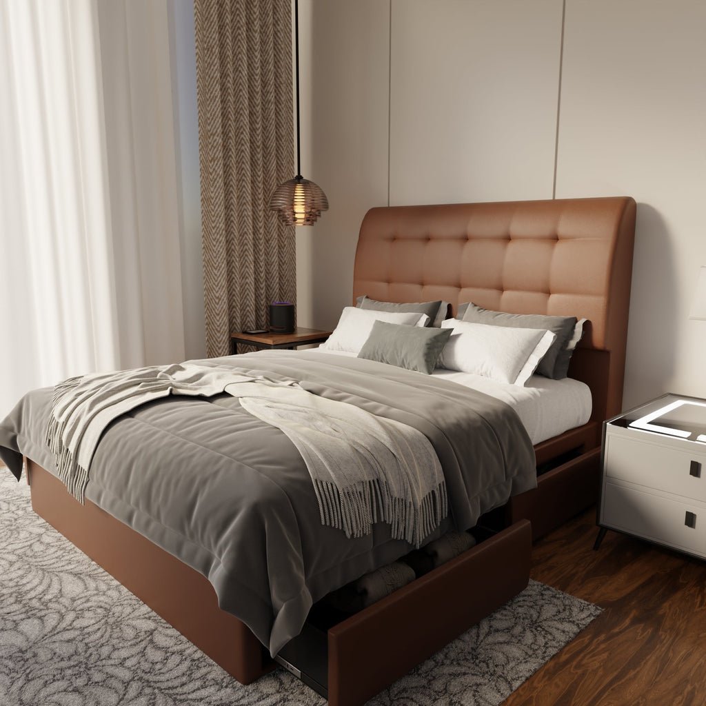 Haldor Faux Leather Drawer Bed Frame (Pet Friendly) by Somnuz