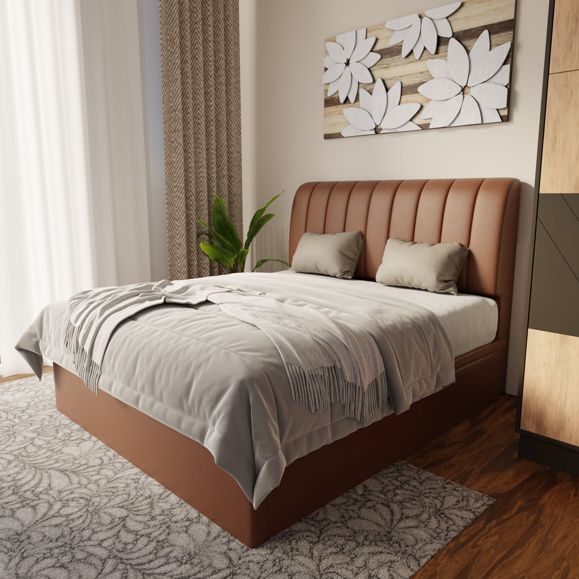 Kuro Faux Leather Storage Bed Frame (Pet Friendly) by Somnuz