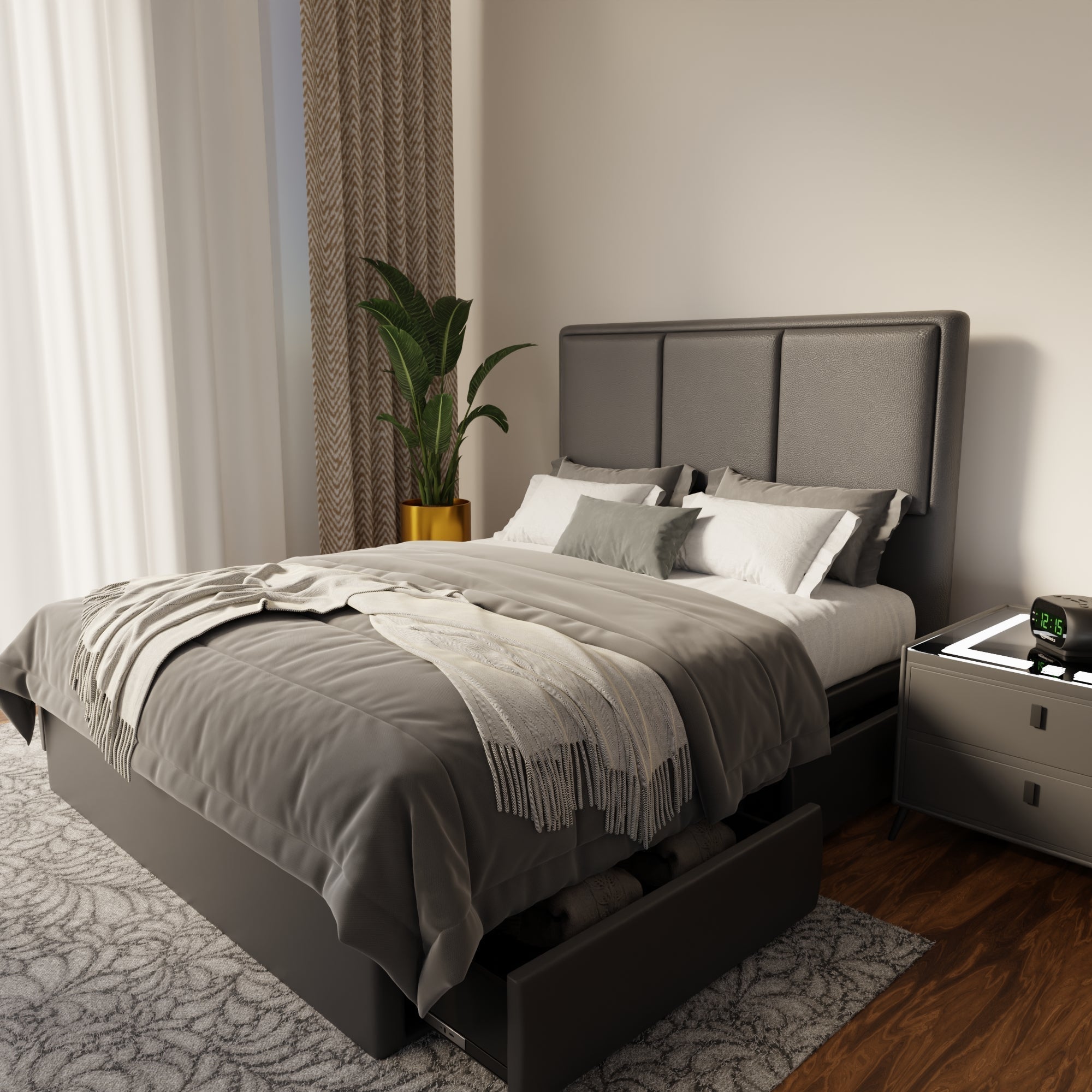 Velmira Faux Leather Drawer Bed Frame (Pet Friendly) by Somnuz