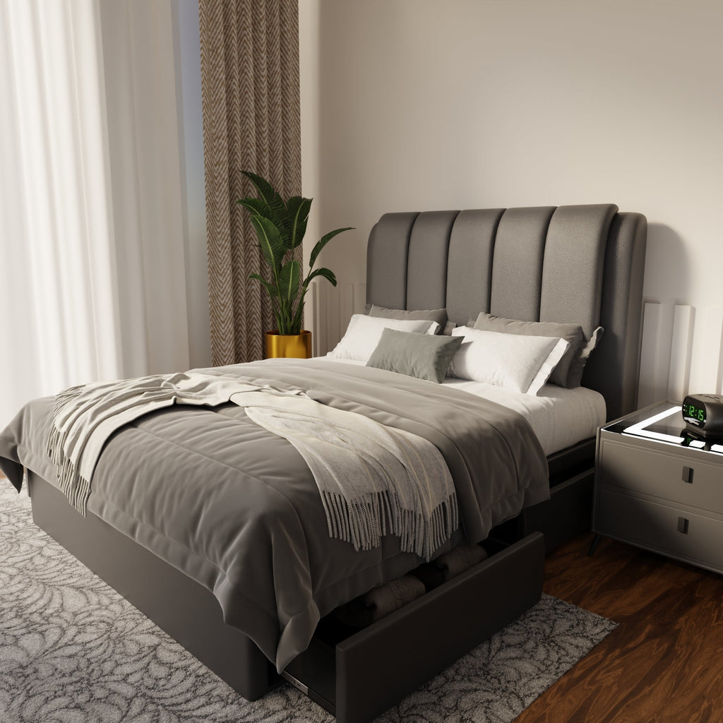 Asteron Faux Leather Drawer Bed Frame (Pet Friendly) by Somnuz