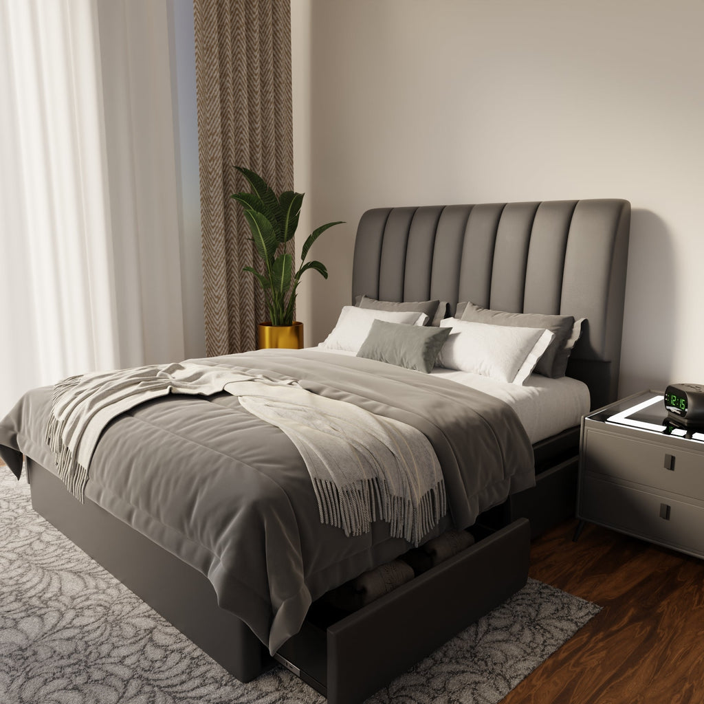Trevino Faux Leather Drawer Bed Frame (Pet Friendly) by Somnuz