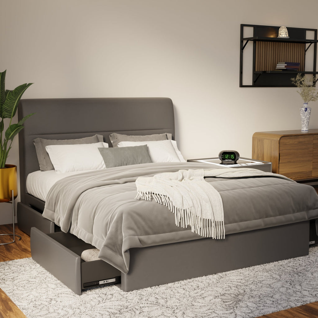 Lysara Faux Leather Drawer Bed Frame (Pet Friendly) by Somnuz