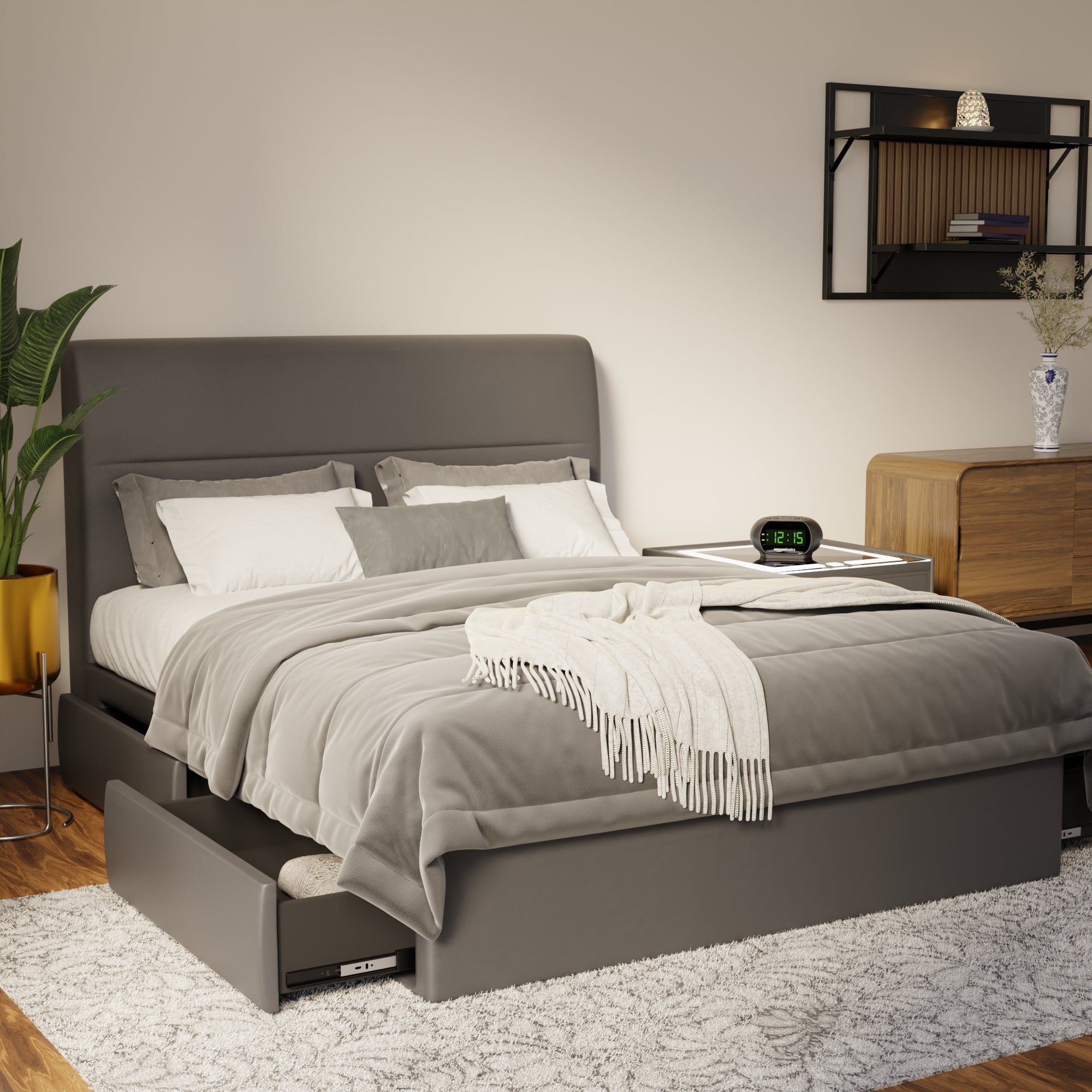 Lysara Faux Leather Drawer Bed Frame (Pet Friendly) by Somnuz