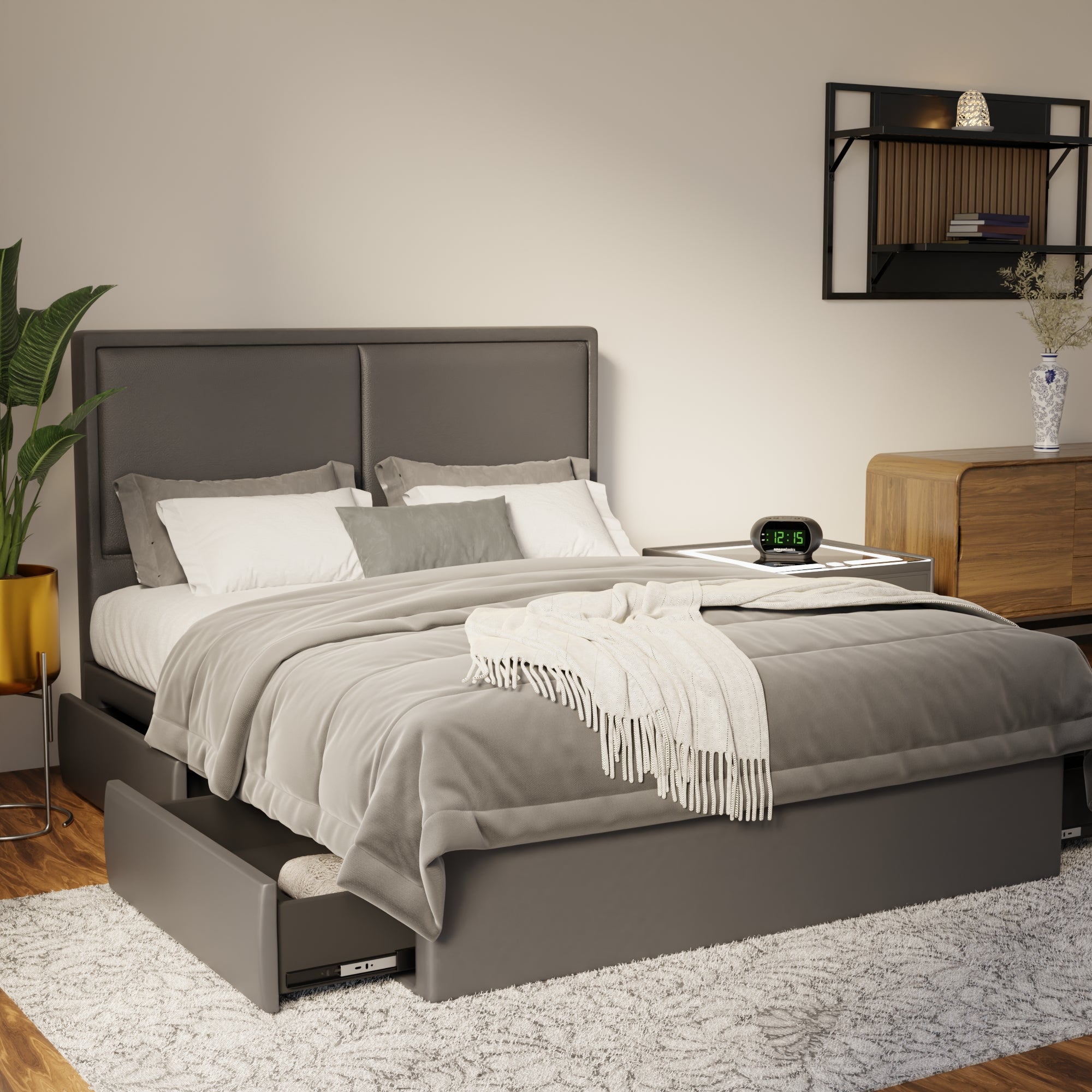 Bravelle Faux Leather Drawer Bed Frame (Pet Friendly) by Somnuz