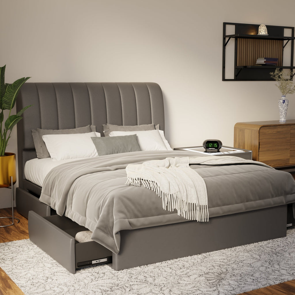 Kuro Faux Leather Drawer Bed Frame (Pet Friendly) by Somnuz