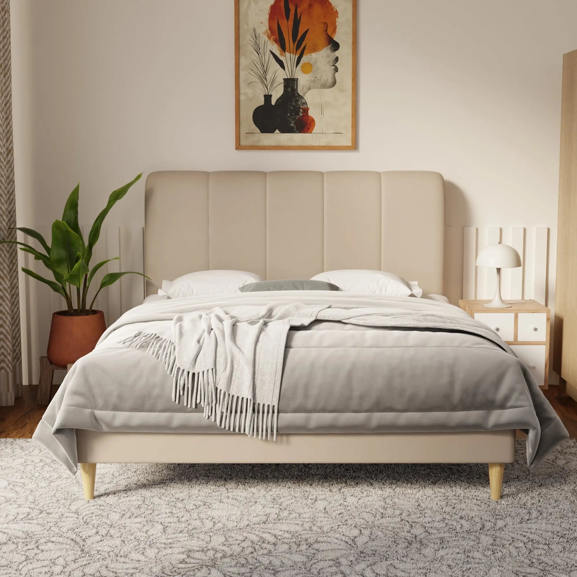 Caldrin Faux Leather Bed Frame (Pet Friendly) by Somnuz