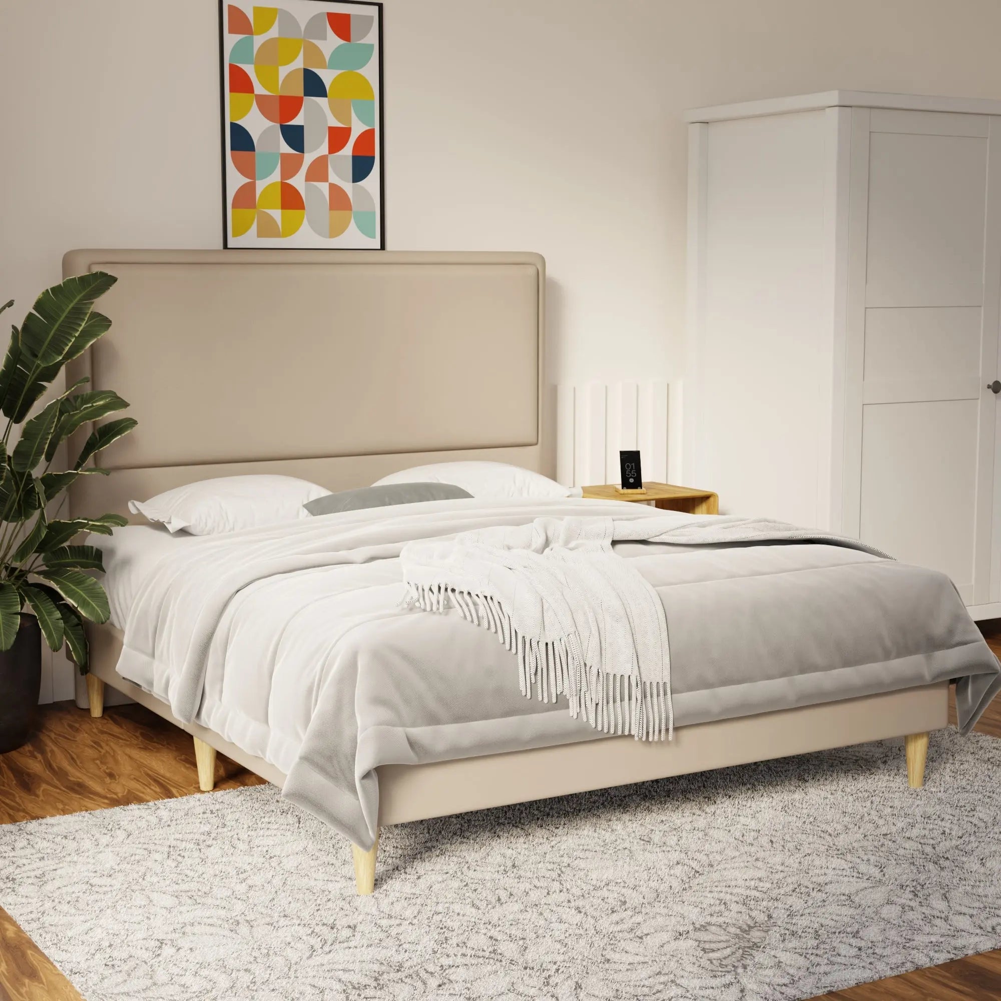 Shiro Faux Leather Bed Frame (Pet Friendly) by Somnuz