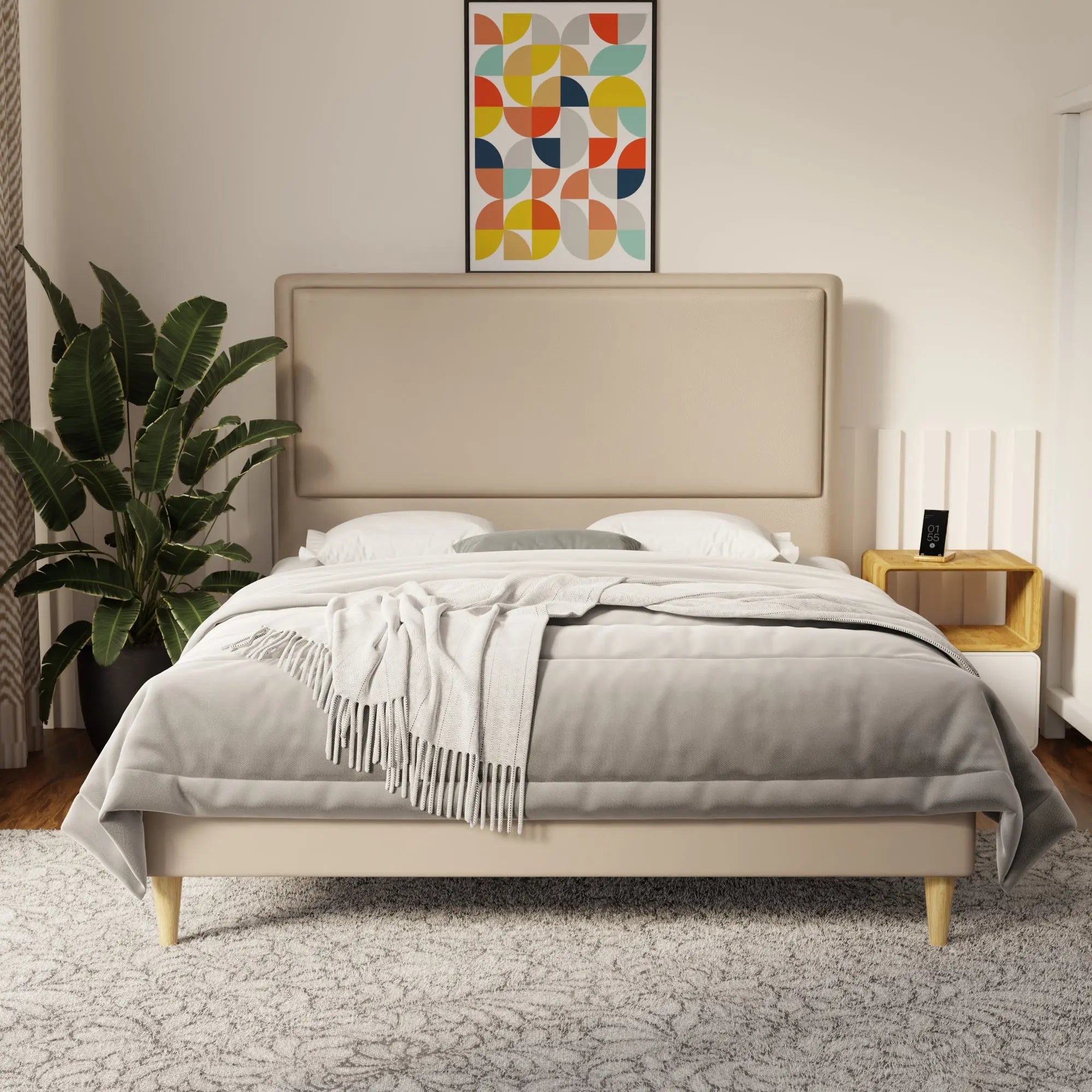 Shiro Faux Leather Bed Frame (Pet Friendly) by Somnuz