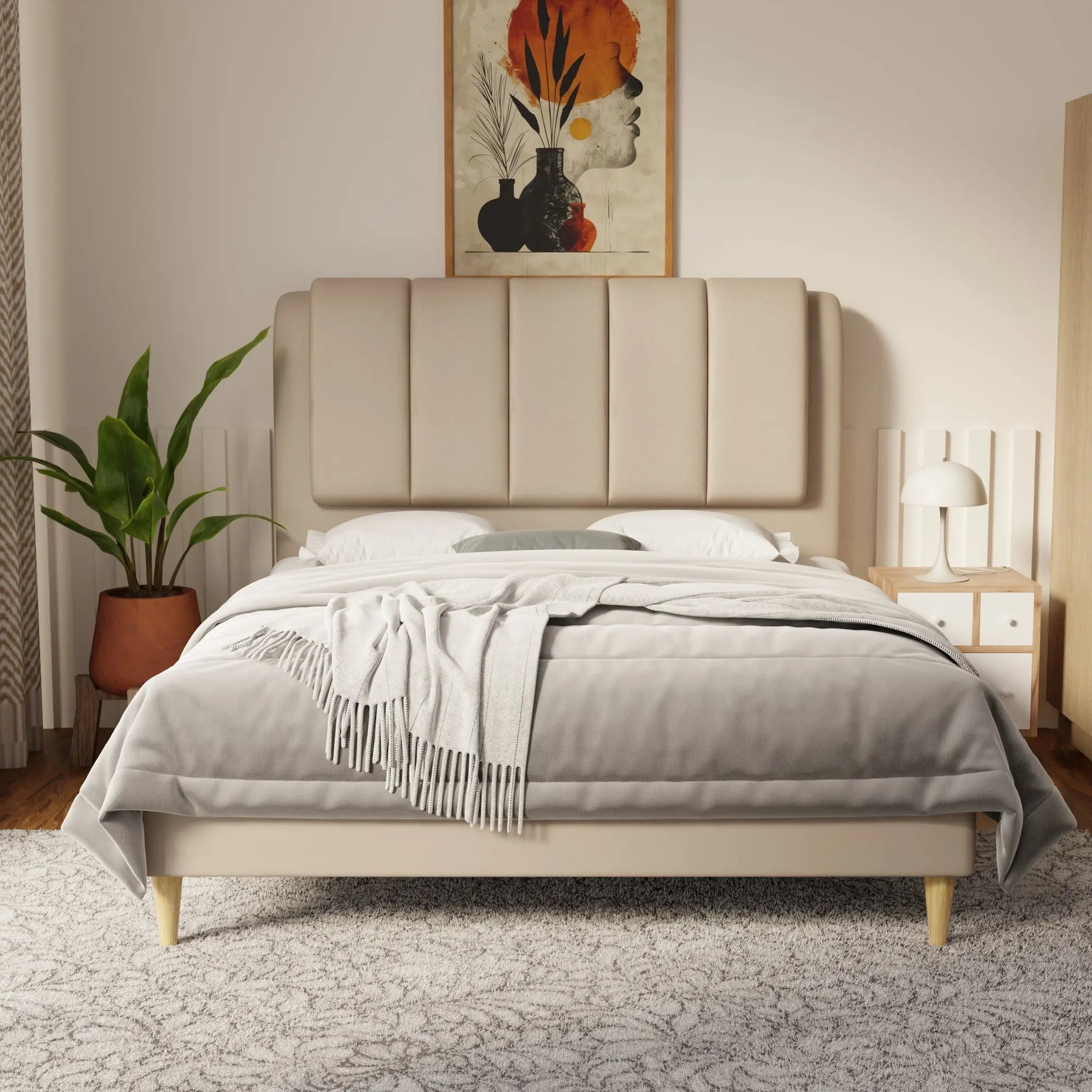 Asteron Faux Leather Bed Frame (Pet Friendly) by Somnuz