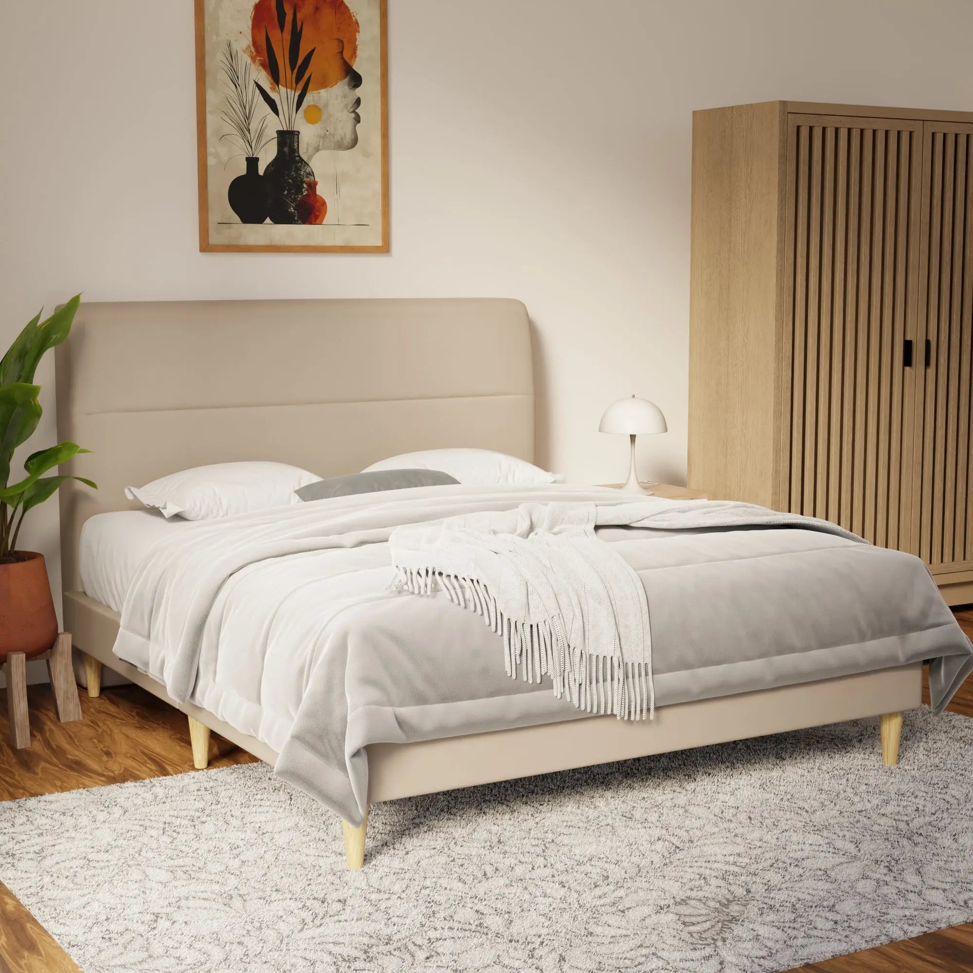 Lysara Faux Leather Bed Frame (Pet Friendly) by Somnuz