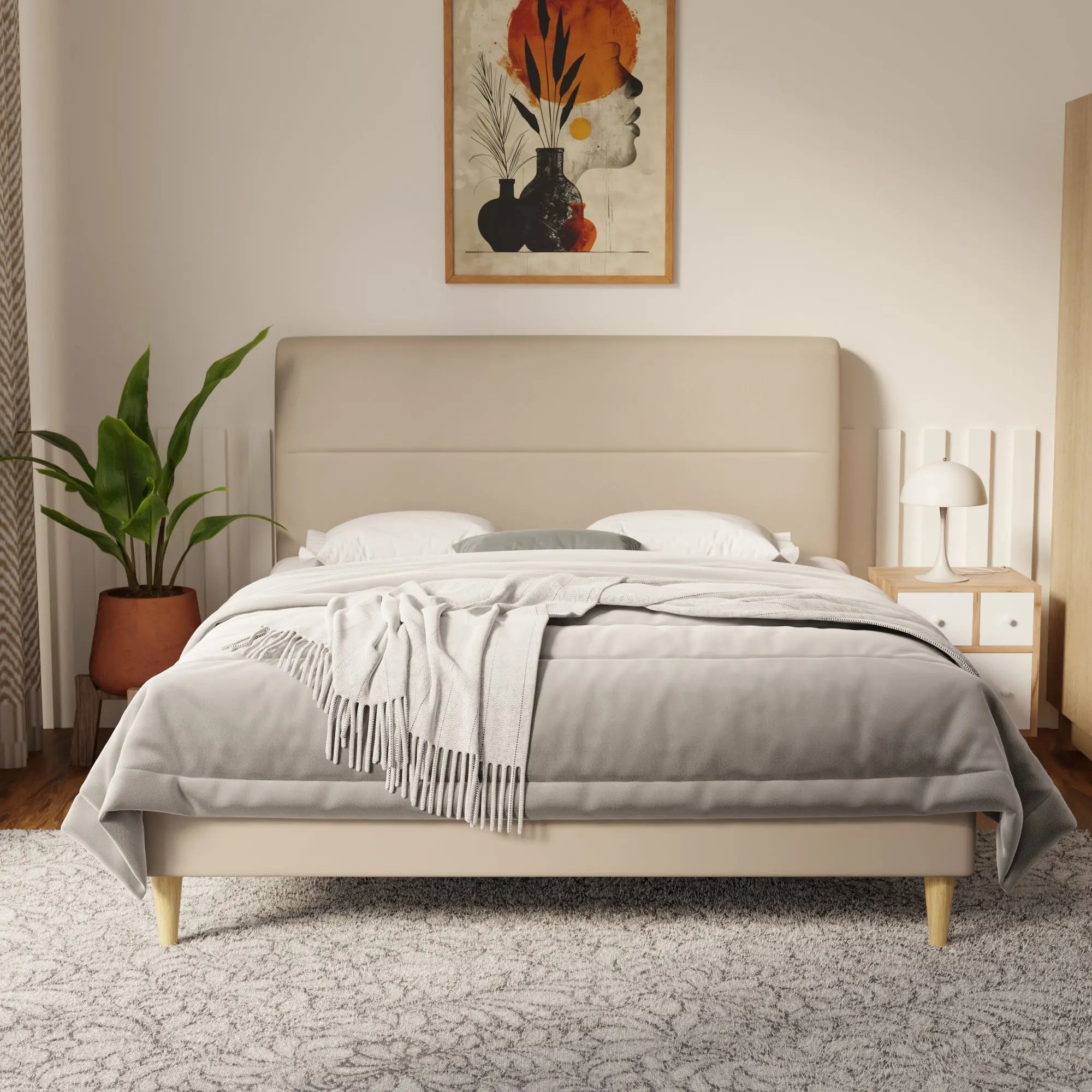 Lysara Faux Leather Bed Frame (Pet Friendly) by Somnuz