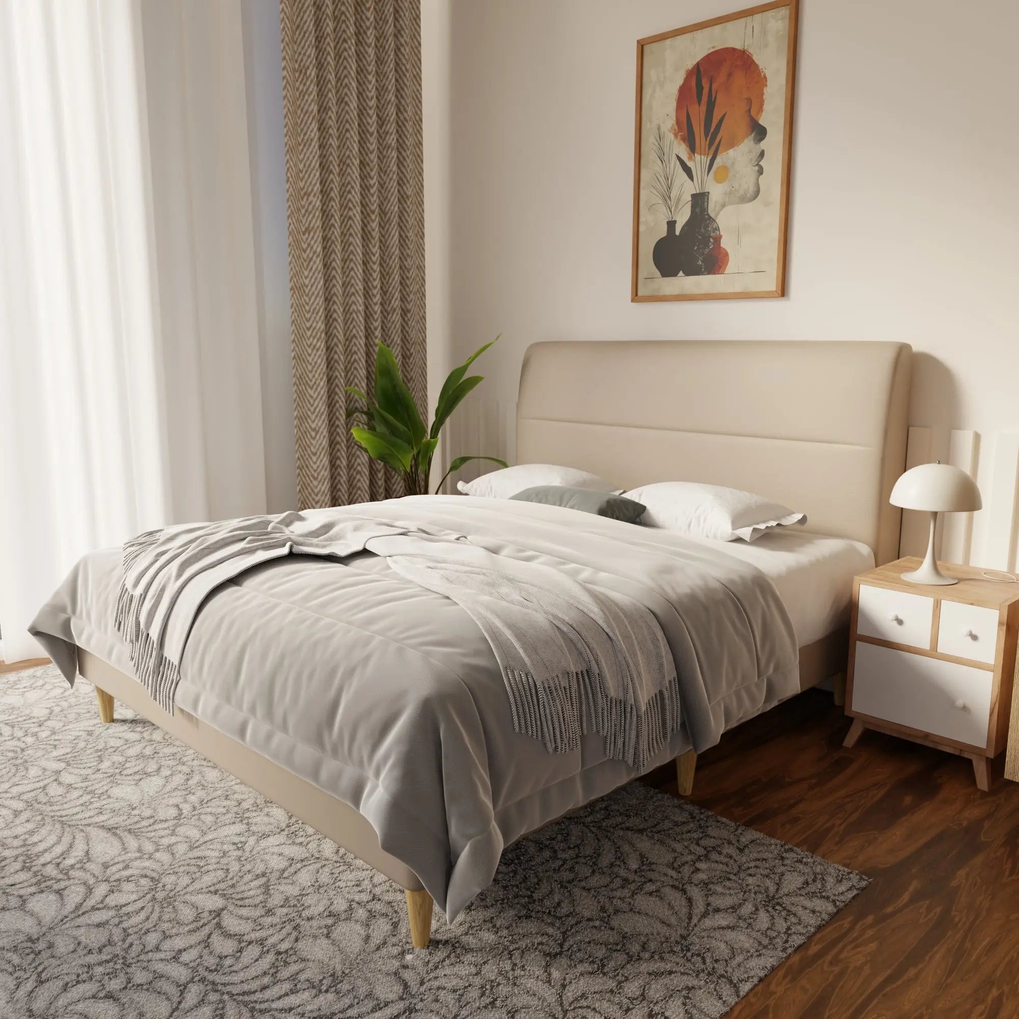 Lysara Faux Leather Bed Frame (Pet Friendly) by Somnuz