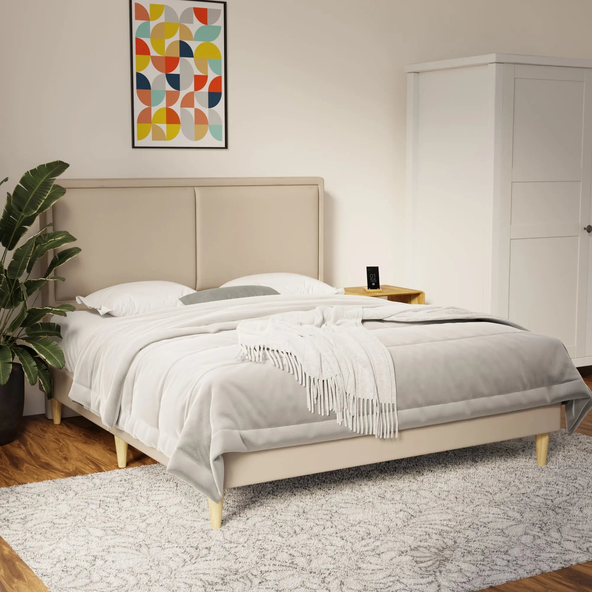 Bravelle Faux Leather Bed Frame (Pet Friendly) by Somnuz